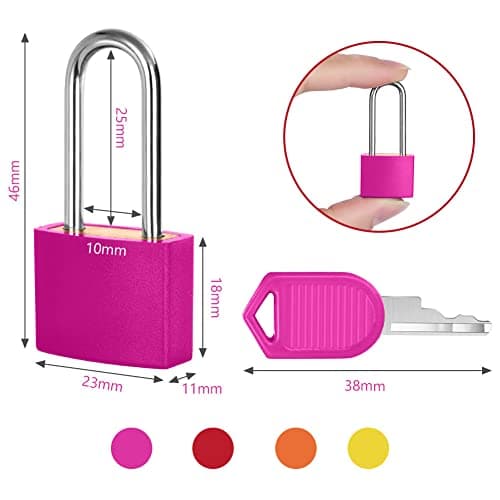 Flintronic 4 Pack Suitcase Lock with Key Small Padlock Luggage Lock Travel Lock Backpack Lock, Color Metal Padlock with Key, Small Padlock for Travel Backpack Play Fitness — view 3