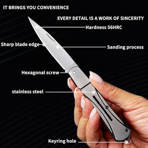XUDIY 3 PCs Foldable Multi Tool with Steel Handle, UK Legal Small Pocket EDC Tool for Camping, Hiking, Box Opening etc — view 4