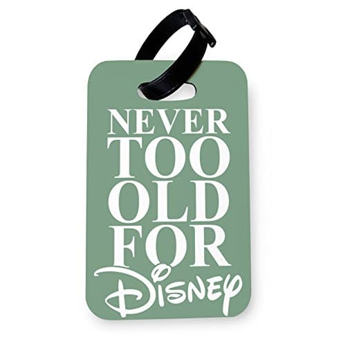 WTF | Never Too Old for Disney - Green | Printed Art Faux Leather Passport Cover/Luggage Tag (Luggage Tag)