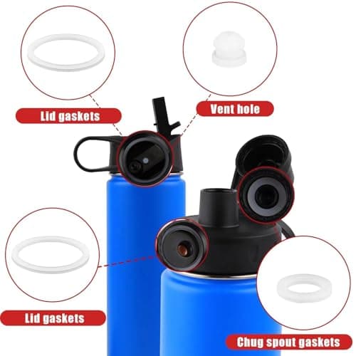 Water Bottle Gasket Replacement - Multi‑volume Container Vent Ring, Hydration Spout Ring Kit | Resistant Soft Rubber Closure Accessory, Cap Repair System, Portable Vessel, Multi‑size Hydration — view 6