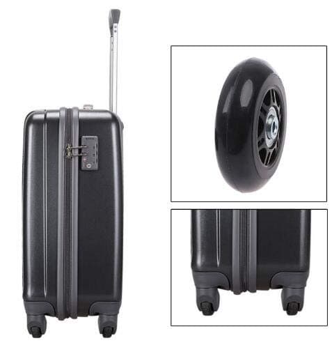 1 Pair Luggage Suitcase wheels Replacement OD 80mm with Axles Wrench Bearings Repair Tool Kit (80mmX24mmX6mm) — view 3