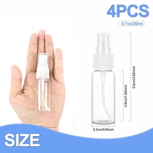 Hanyousheng 4Pcs Spray Bottle, 0.7oz/20ml Spray Bottle Small, Plastic Spray Bottles, Mini Sprays Bottles, Travel Sprays Bottle, for Traveling Make-up Skincare Cleaning — view 2