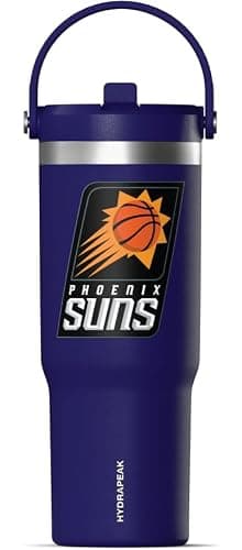Hydrapeak x NBA Officially Licensed Phoenix Suns 32oz Nomad Stainless Steel Tumbler with Handle and Straw Lid, Leakproof Water Bottle in Limited Edition Collector's Gift Box — view 2
