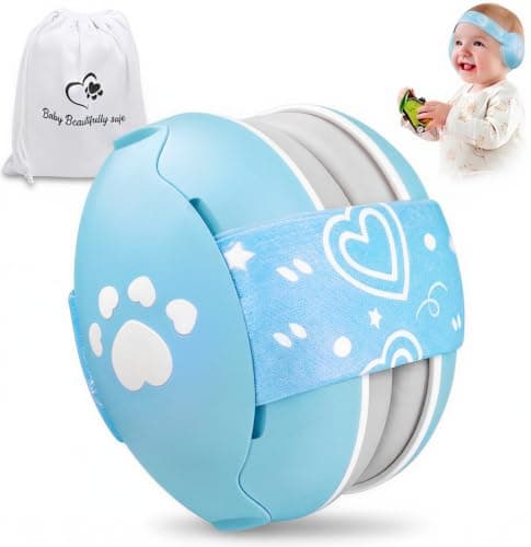 Baby Ear Defenders for 0-36 Months, Soft Adjustable with Noise‑Reduction