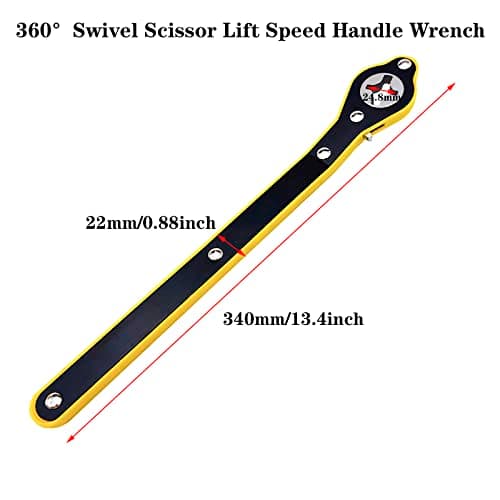 QISF Scissor Jack Ratchet Wrench | Labor-Saving | 360°Swivel Scissor Lift Speed Handle Wrench | Tire Wheel Jack Wrench with Universal Adapter for Travel/Truck/SUV — view 2