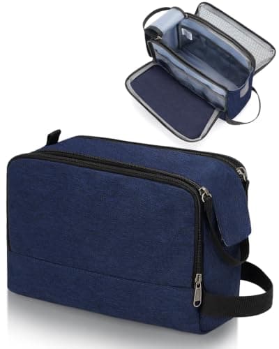 WANDF Waterproof Nylon Travel Toiletry Bag, Lightweight Portable Wash Bag Dopp Kit, Multifunctional Cosmetic Organizer Bag for Men & Women