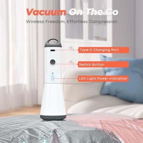 Vacbird Vacuum Storage Bags with Wireless Pump, Clothing Storage, 9 Pack — view 2