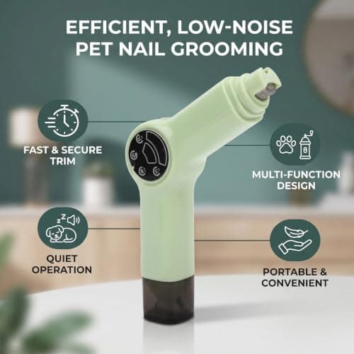 PUSOKEI Multifunction Electric Pet Nail Trimmer Grinder for Cats (Mint — view 3