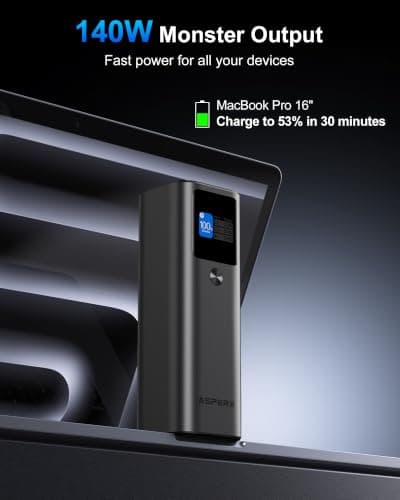ASPERX 162.5W Laptop Power Bank, 27600mAh Aluminum Portable Charger PD3.1 — view 2