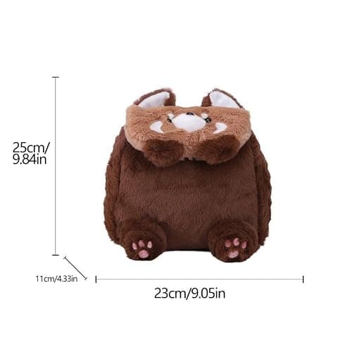 AWYHAOYULA Cute Red Panda Plush Rucksack Backpack, Cartoon Fluffy Casual Daypack, Small Crossbody Convertible Gift Bookbag for Kids Teen Girls Daily Outdoor Use — view 2