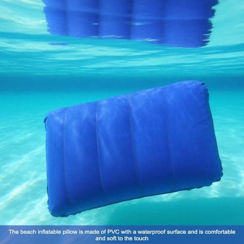 LINISITING 3 Pcs Inflatable Pillows for Camping, Water-Resistant Soft Flocked Blow Up Cushion, Portable Compressible Pillow for Traveling Hiking Office Fishing with a Manual Air Pump — view 5