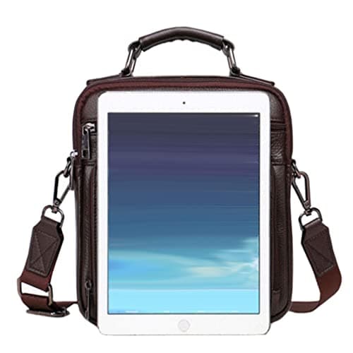 Xieben Business Leather Shoulder Messenger Bag for Men Travel Outdoor Crossbody Handbag Briefcase Wallet Phone Pouch Purse Casual Daypack Coffee — view 6