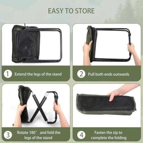 TranRantic Portable Camping Stool, 33×27×32cm Foldable Backpack Stool — view 3