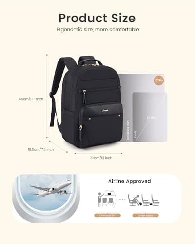 LOVEVOOK Laptop Backpack for Women, 17 Inch Rucksack Wok Bag Casual Daypack — view 4