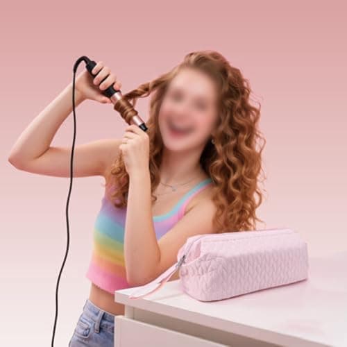 Lapiglo Cotton Storage Bag Hair Dryer and Curling Iron, Portable Multi-Compartment Case Styling Tools, Heat Travel Organizer Pouch Home Use, for Black — view 2