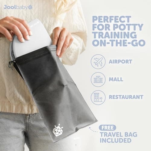 Jool Baby Folding Travel Potty Seat for Girls, Fits Round & Oval Toilets, Non-Slip Suction Cups, Includes Free Travel Bag (Grey) — view 3