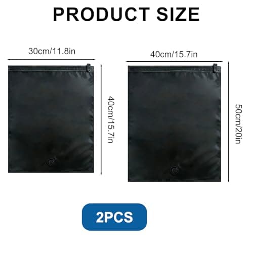 Small Vacuum Storage Bags for Travel 2 Pack, Reusable Oxford Cloth Vacuum Pack Bags for Clothes, Manual Exhaust, No Air Pump Needed, Space-Saving Storage Bags with Zips for Suitcases and Home — view 2