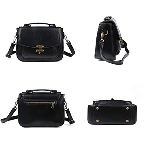 EVEOUT Casual Vegan Leather Cross Body Bag for Women, Retro Ladies Handbag Stylish Messenger Satchel Purse Bag Classic Vintage Top Handle Bags for Girls — view 5