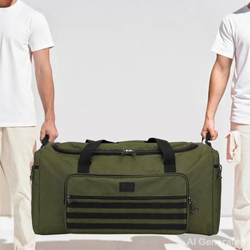 125L Extra Large Travel Duffle Bag for Men Women, Heavy Duty Sports Holdall Gym Bag with Shoulder Strap, Tactical Equipment Duffel Bags for Military, Weekend, Overnight, Camping, Green — view 3