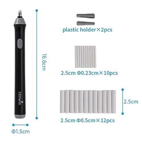 Electric Eraser, Battery Operated Eraser Kit with 22 Extra Replaceable Erasers for Artists, Automatic Portable Pencil Eraser for Sketching, Drawing, Graphite Pencils — view 2