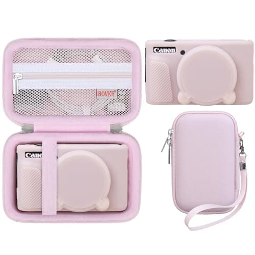 BOVKE Hard Case+Silicone Cover for Canon PowerShot SX740 Camera, Jelly Pink