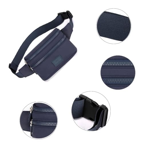 Bumbags Waist Fanny Pack Ladies Fashion Bum Bag with Adjustable Belt for Sport Hiking Girls Women Men (Blue) — view 2