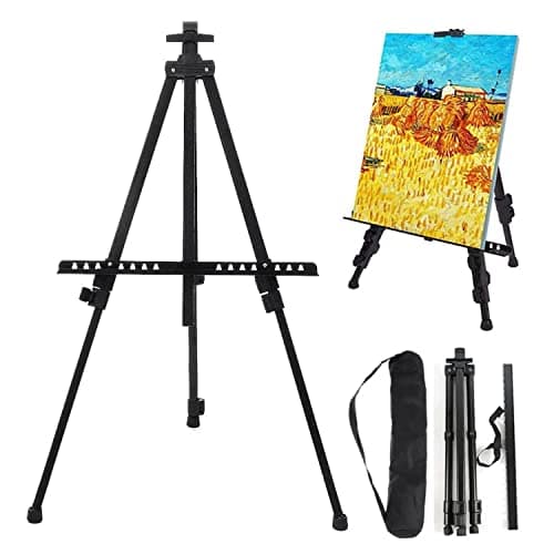GEEZY Foldable Metal Easel Stand with Bag & Adjustable Height 20" to 63
