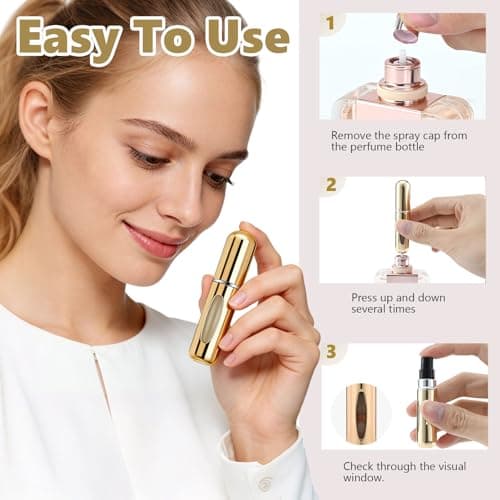 8PCS Perfume Bottle Set for Luggage, 5ML Mini Travel Perfume Atomiser Refill Bottles, Aftershave, and Holiday — view 3