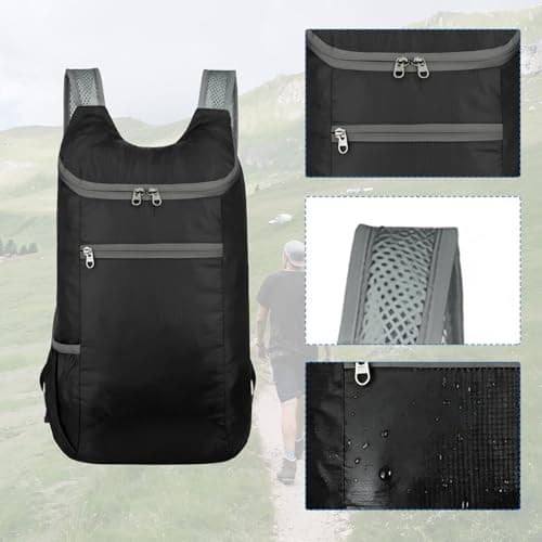 SHENYI 2 Pcs Ultra Lightweight Foldable Backpack, Foldable Small Resistant Rucksack Daypack, Hiking Daypacks,Multi Functional Outdoor Backpack for Men Women, Hiking Camping Travelling Biking — view 3
