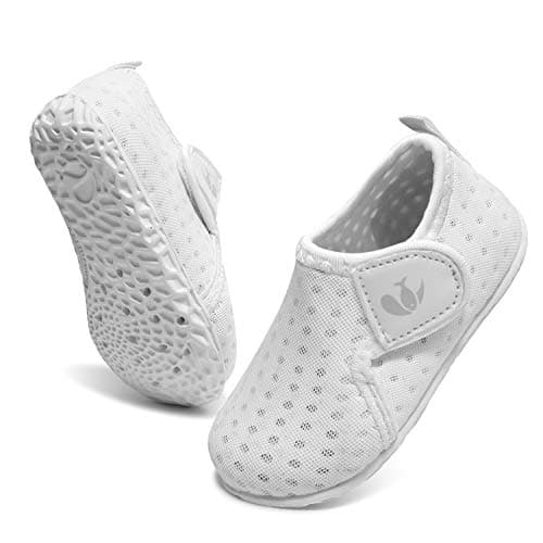 JOINFREE Water Shoes for Baby Boys Girls Toddler Summer Slippers Breathable Comfort Barefoot Quick-Dry Aqua Sock Shoes for Beach, Pool & Swimming White HL 18-24 Months — view 5