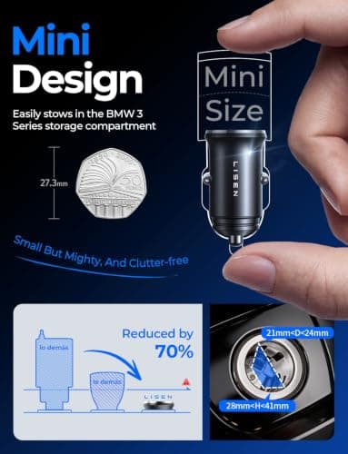 LISEN Car Charger USB C Fast Charge 69W Cigarette Lighter USB Charger 12V — view 6