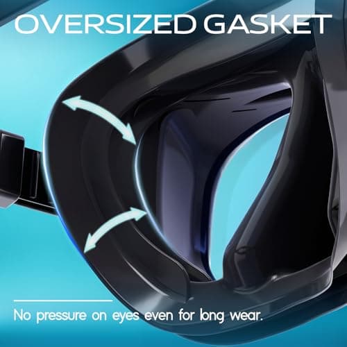 Tempered Snorkel Diving Mask Extra Wide View UV Protection Scuba Mask, Blue — view 4