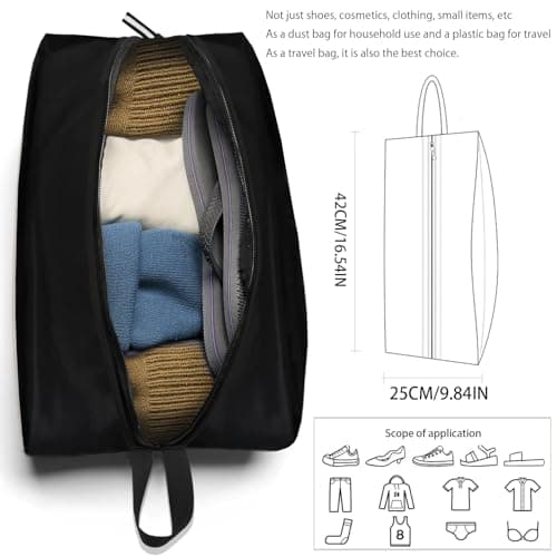 Shoe Bag for Travel, Oxford Fabric Shoe Pouch Odor-Absorbing Waterproof Multi-Purpose Shoe Storage for Golf, Dance, Gym, Travel Organizer or Dust Cover — view 3