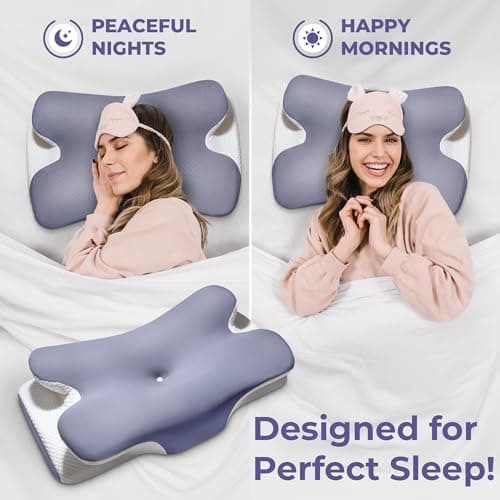 Comfortpad 2 in 1 Cervical Memory Foam Pillows for Neck & Shoulder Pain | Butterfly Pillow for Sleep Apnea | Ergonomic Side Sleeper Pillows for Neck Support | Contour Pillow for Back & Side Sleepers — view 6