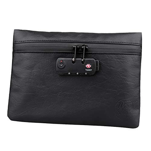 Wise Skies Blue Smell Proof Travel Bag for Herbs Perfect Stash Bag Lined Carbon Liner (Black)