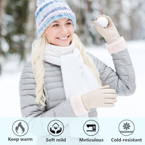 ZEMINRI Winter Gloves with Fleece Lined Thermal Gloves — view 5
