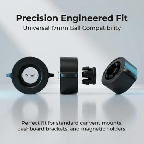 PQSIBBG Ball Head Mount Nut Replacement Set for 17mm Phone Holders, 5 Pack Black Locking Nut Parts for Car Mount Spare Stock and Daily Repair — view 6