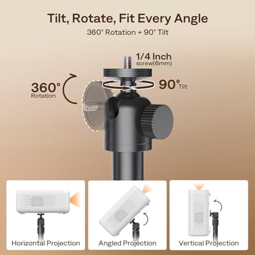 Aurzen Roku TV Projector with Aurzen Adjustable Projector Stand, 17.3–43.3 in Height — view 5
