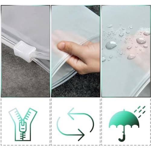 Reusable Zip Lock Bags, 30pcs 40x30cm Plastic Travel Storage Bags Organiser No Holes Hospital Bag Organiser Pouches Frosted Waterproof ziplock bags for Clothes,Shoes,Cosmetics,Suitcase — view 3