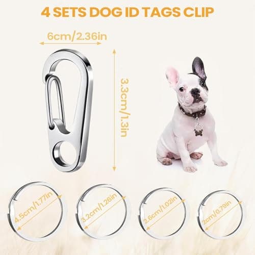 Collar Pendant Clasp - Instant Utility, Multi-Pack Detachable Safety Keyring Loop, Identification Badge Hanger Hardware, Rustproof Metal Outdoor Travel Component | Holder for Canines & — view 5