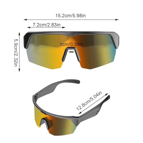 Audio Sunglasses | Smart Glasses | Smart Wireless Headphone Sunglasses | Wireless Polarised Sun glasses | Voice Control Protection Eyewear for Driving Security Music Travel Outdoor Safety F — view 5