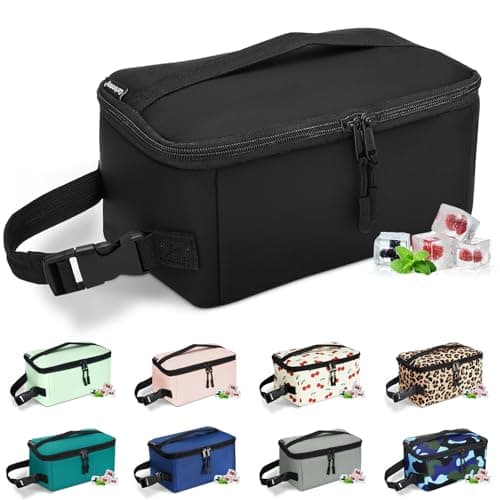 Cerbonny Small Cooler Bag, Freezable Lunch Bag with Ice Pack, Black