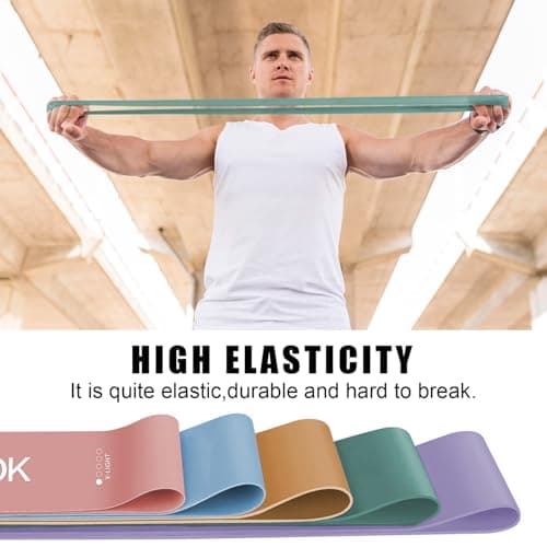 Resistance Bands [Set of 5], Potok Resistance Band for Women and Men,Skin-Friendly Resistance Fitness Exercise Loop Bands with Carry Bag for Pilates, Training, Physio Therapy, Stretching — view 3