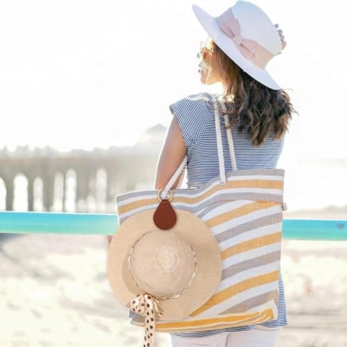 BelleVive Magnetic Hat Clip for Bags and Totes, Magnetic Beach Straw Hat Accessory, Essential Travel Gear Accessories (Brown) — view 4