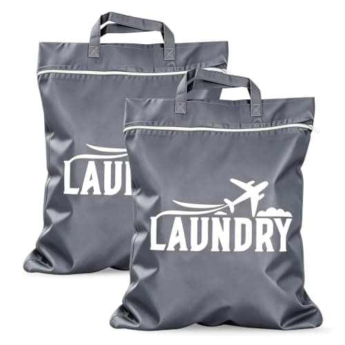 Aomig 2 Pack Laundry Bag Waterproof Dirty Clothes Bags with Handle(Gray)