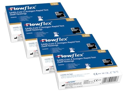 The Supply Cube Flowflex One Step Lateral Flow Test Kit | 4 Single Packs | One Step Test for Sars-CoV-2 Antigen | Covid-19 Self Testing Rapid Test | Not for Travel | 4 Pack — view 3