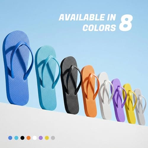 Women's Non-Slip Flip Flops Ultra Lightweight Basic Thongs Rubber Soft Slide Slip-on Shoes Beach Pool Shower Sandals (Yellow, Adult, Women, 6, Numeric Range, UK Footwear Size System, 7, Medium) — view 6
