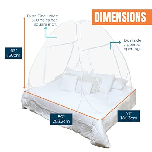 MEKKAPRO Portable Pop-Up Mosquito Net, 203x180x160cm (White) — view 2