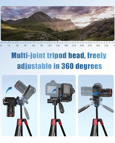 CAMBOFOTO Professional Tripod, Aluminum Alloy with Clamp and Carry Bag — view 4