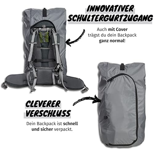 Journext 2 in 1 Backpack Case & Rain Cover Protective Bag for Backpack, Airplane, Railway & Bus Flight Bag (stonegrey, L) — view 2